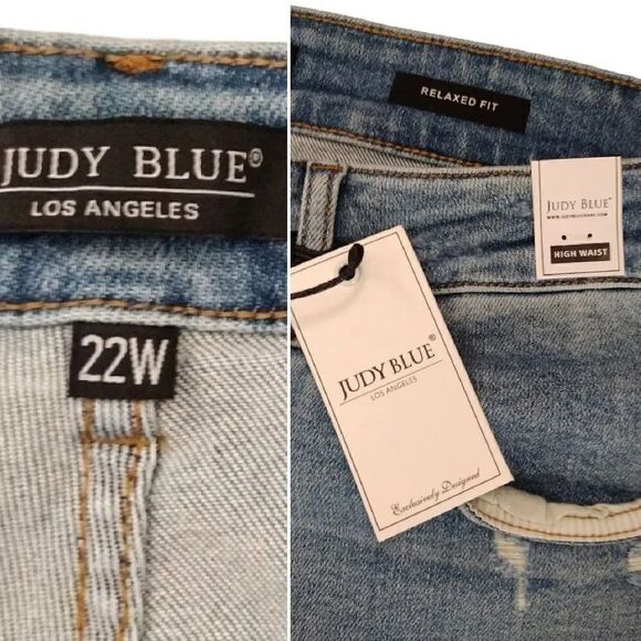 Judy Blue Mineral Wash Relaxed High Waist Jeans PlusSize 22W NWT - Picture 12 of 15